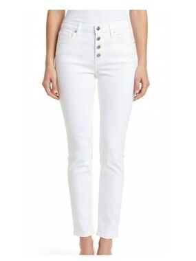 Madewell  High-Rise Skinny Crop Jeans in Pure White: Button-Front Edition
